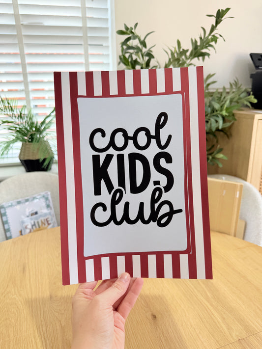 *Seconds* Cool Kids Club: Size: A4