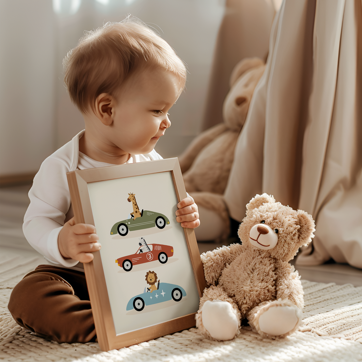Little Animal Race Car Print