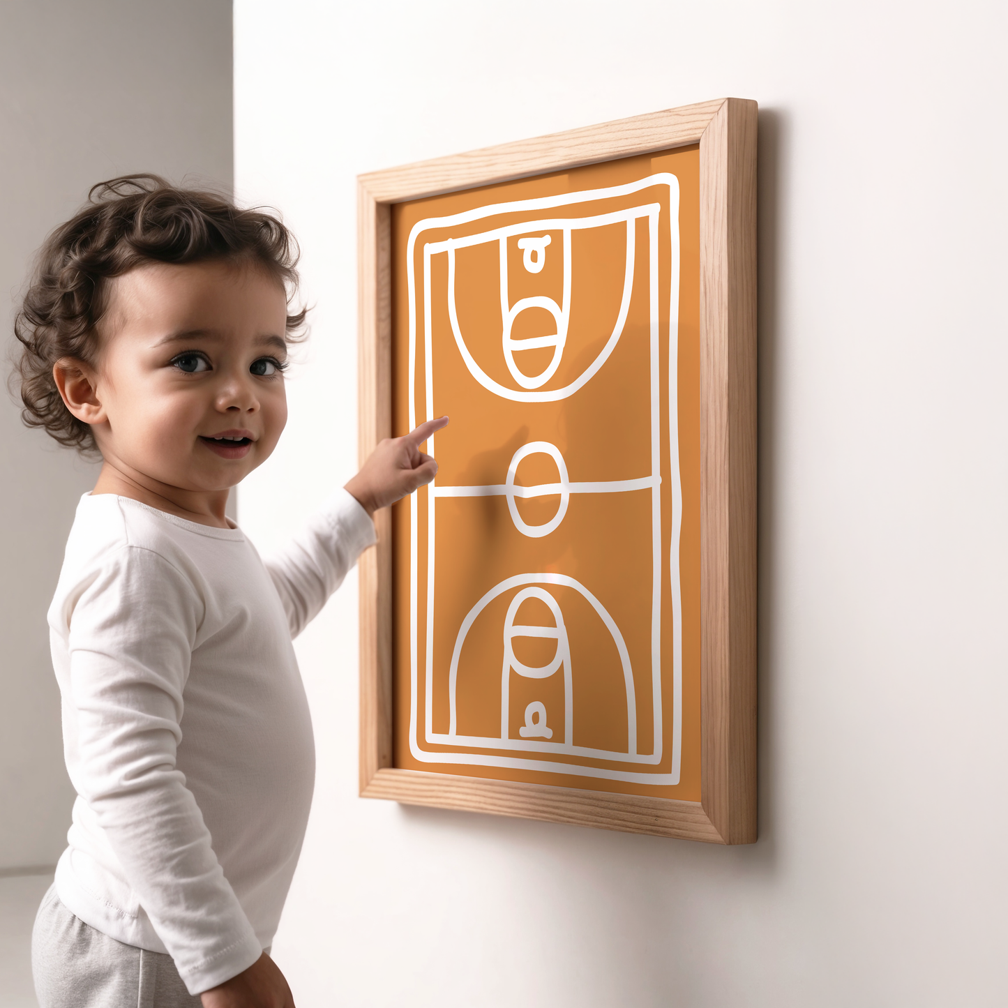 Basketball Court Doodle Print
