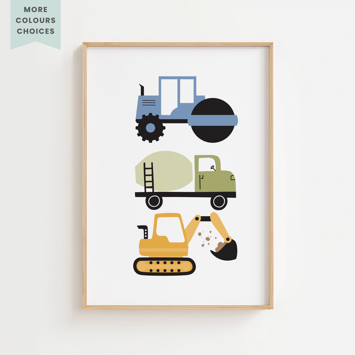 Construction Vehicle Trio Print