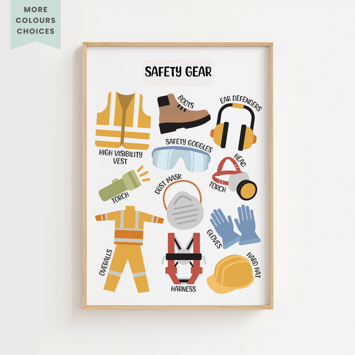 Construction Safety Gear Print