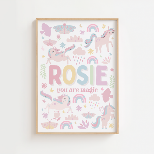 Personalised Pastel Unicorn Print