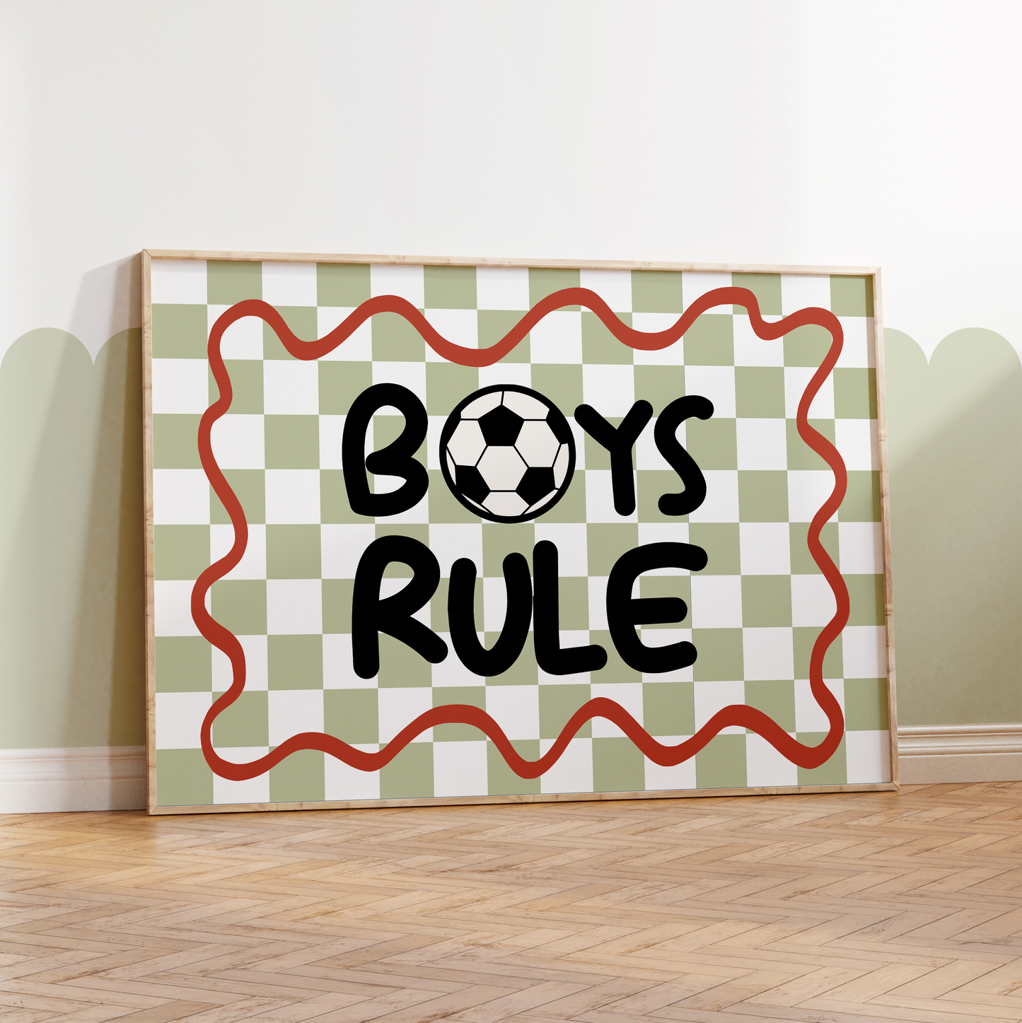 Boys Rule Football Print