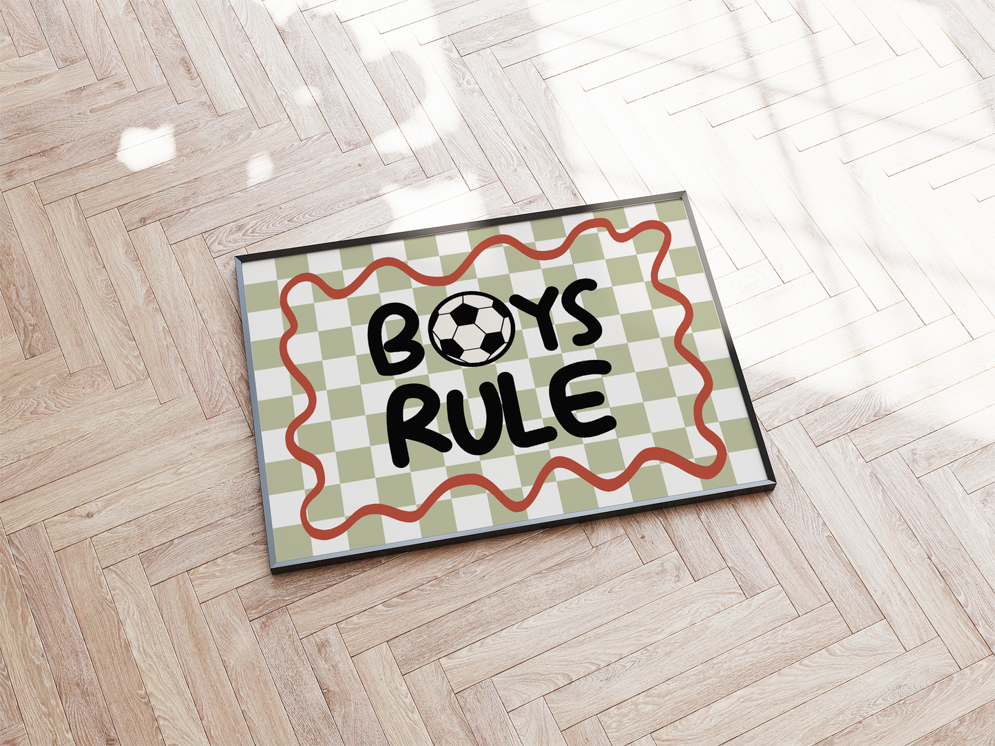 Boys Rule Football Print