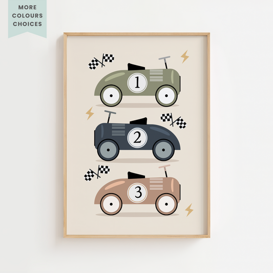 Race Car Trio Print