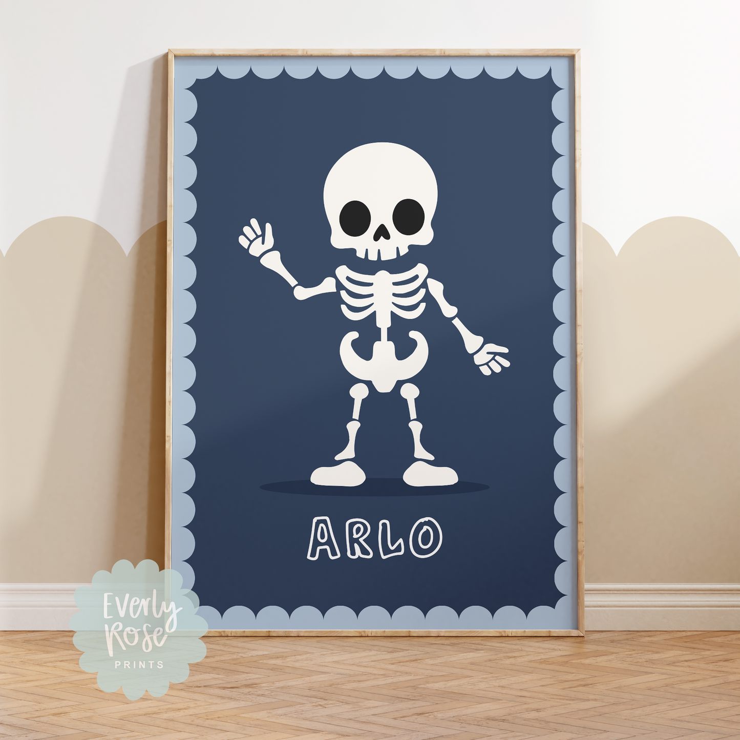 Personalised Skeleton Print Halloween Print