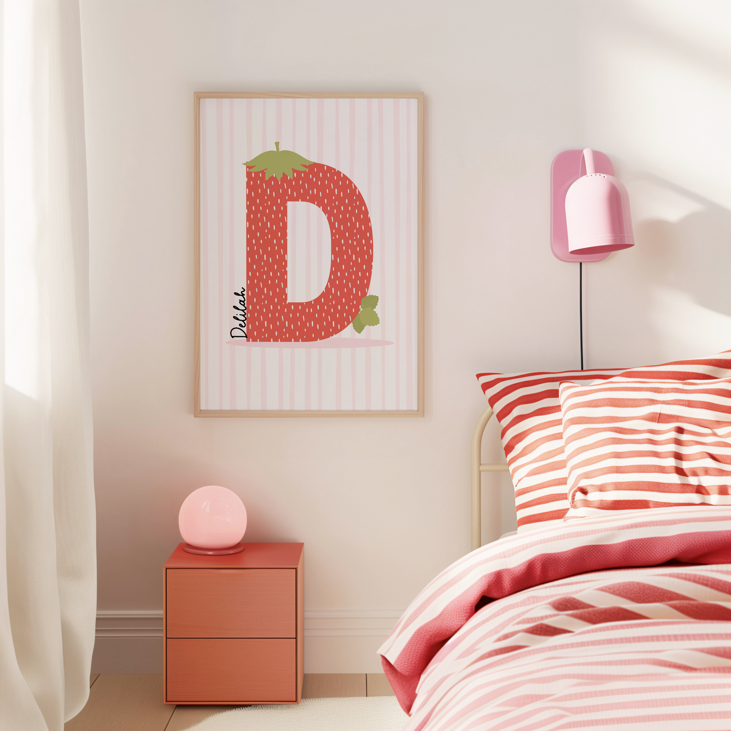 Personalised Strawberry Letter Print