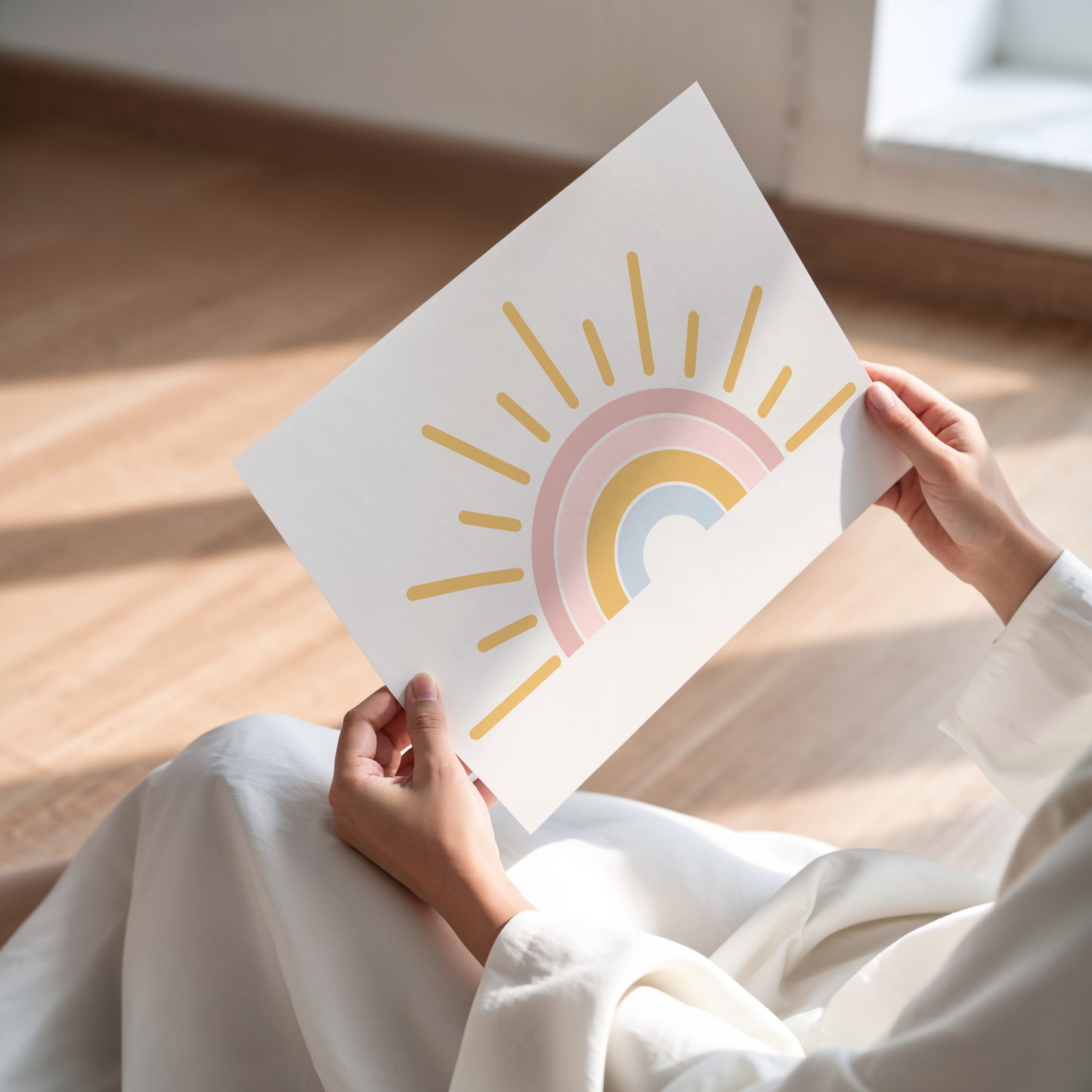 Pastel Rainbow Sunshine Wall Art Print