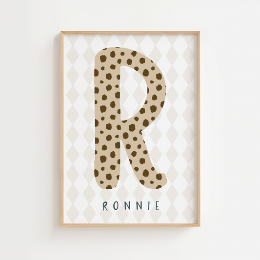Personalised Cheetah Initial Print