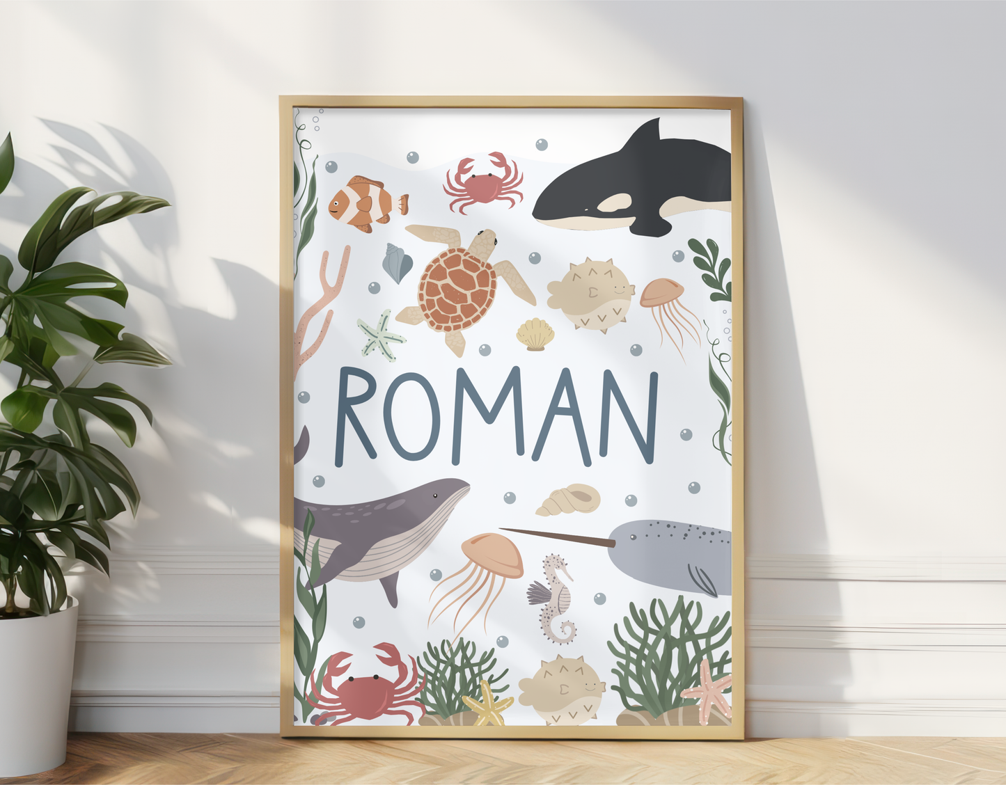 Personalised Ocean Name Print