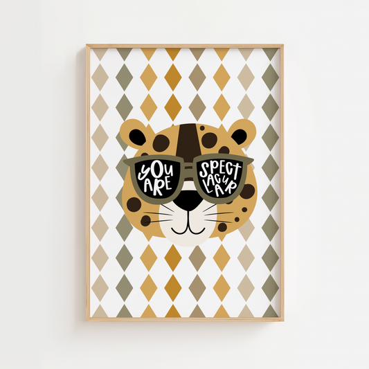 Neutral "You Are Spectacular" Cool Leopard Print