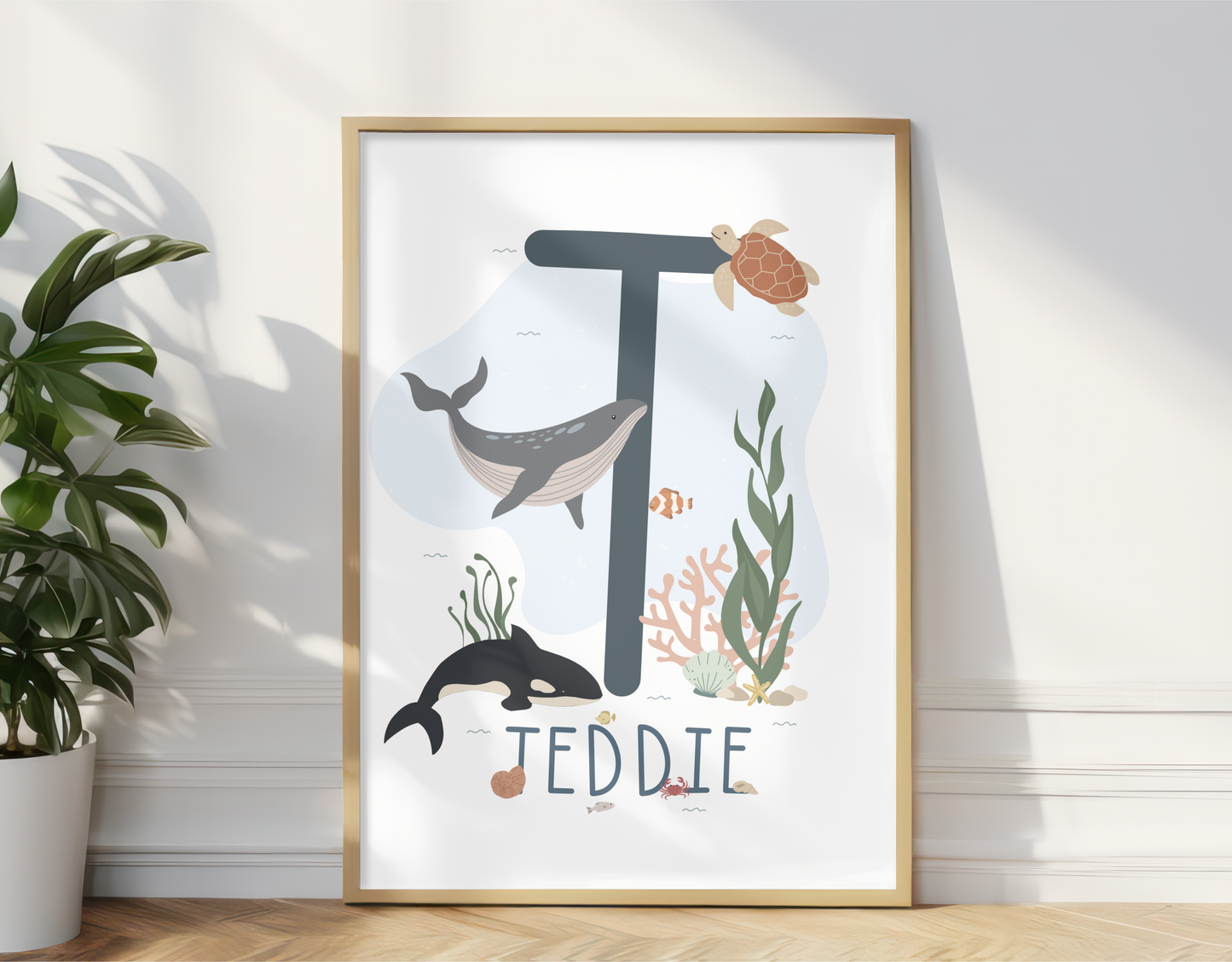 Personalised Ocean Initial Print