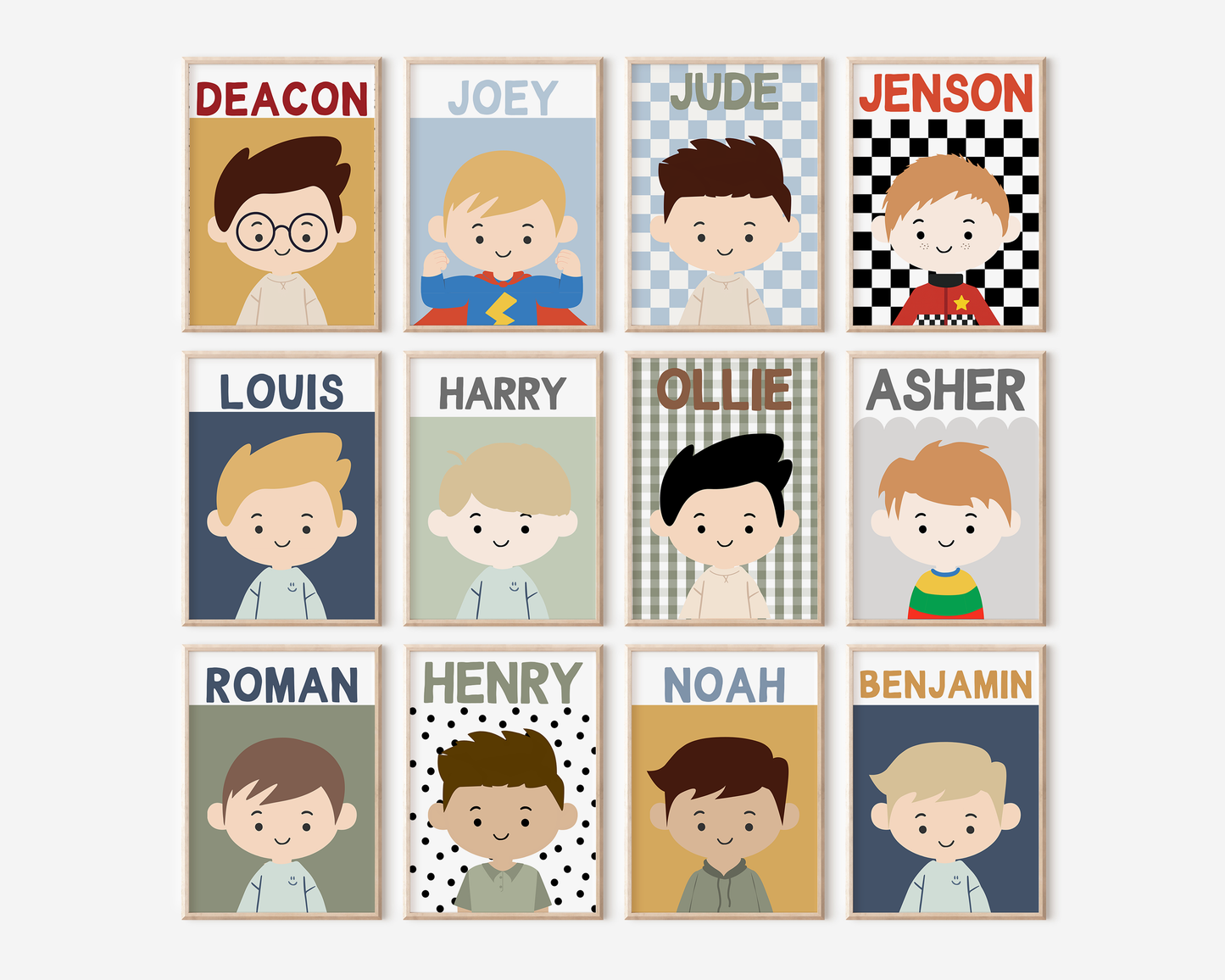 Fully Customisable Boys Portrait Print