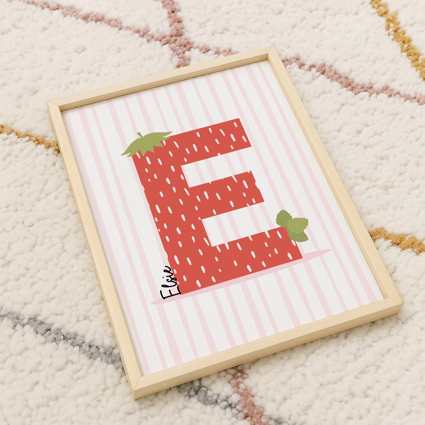 Personalised Strawberry Letter Print