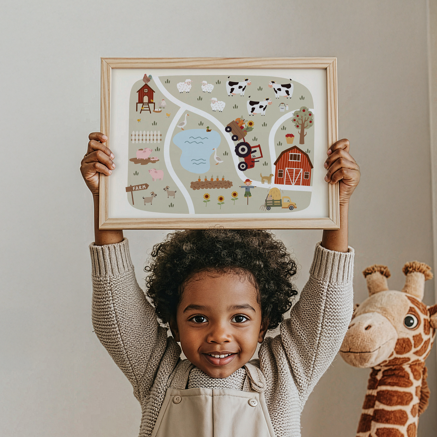Farm Yard Map Print