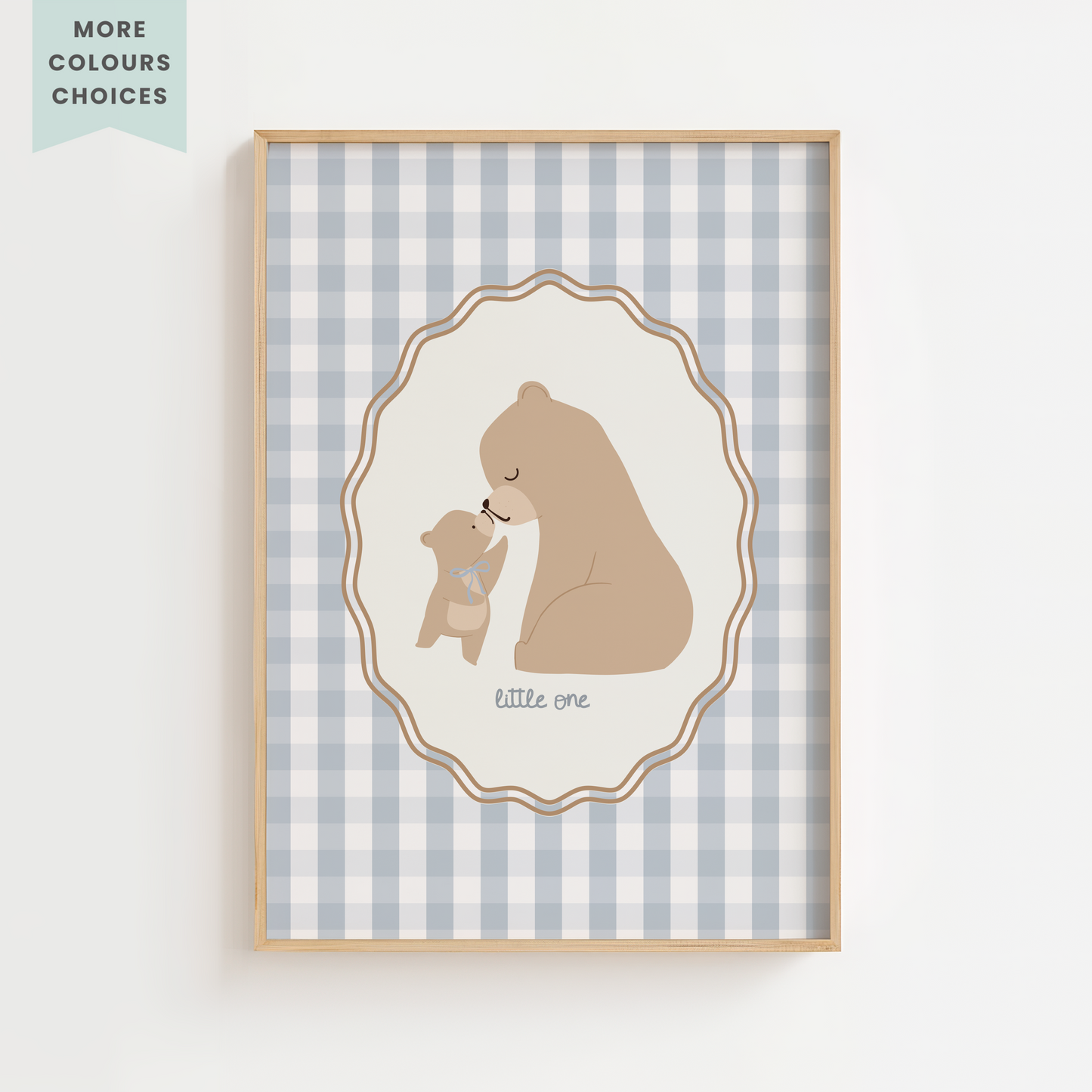 Vintage Mother & Baby Teddy Print