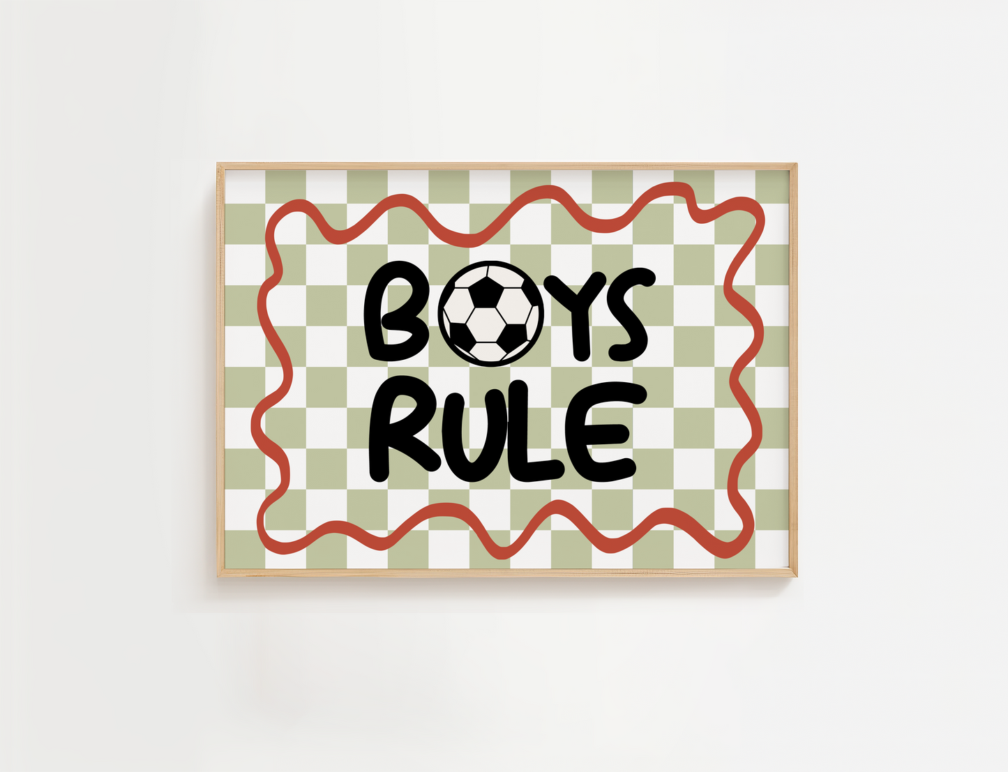 Boys Rule Football Print