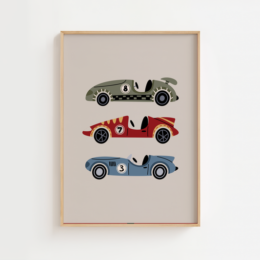 Speedster Race Car Trio Print