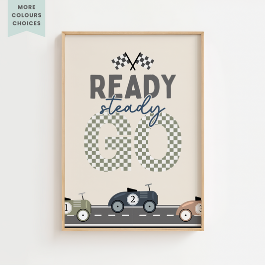 "Ready, Steady, GO!" Racer Print