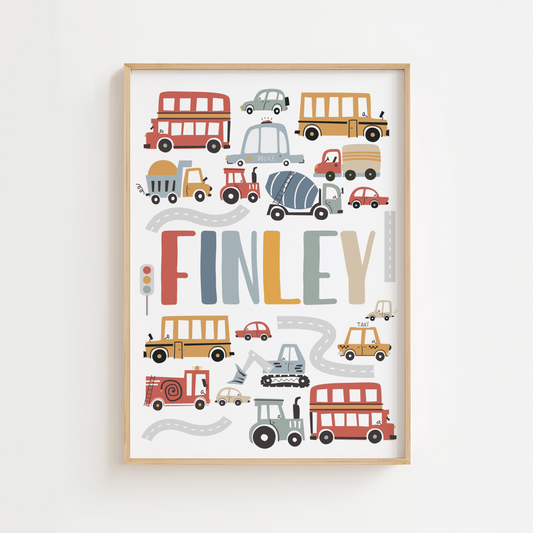 Personalised Scandi Transport Print