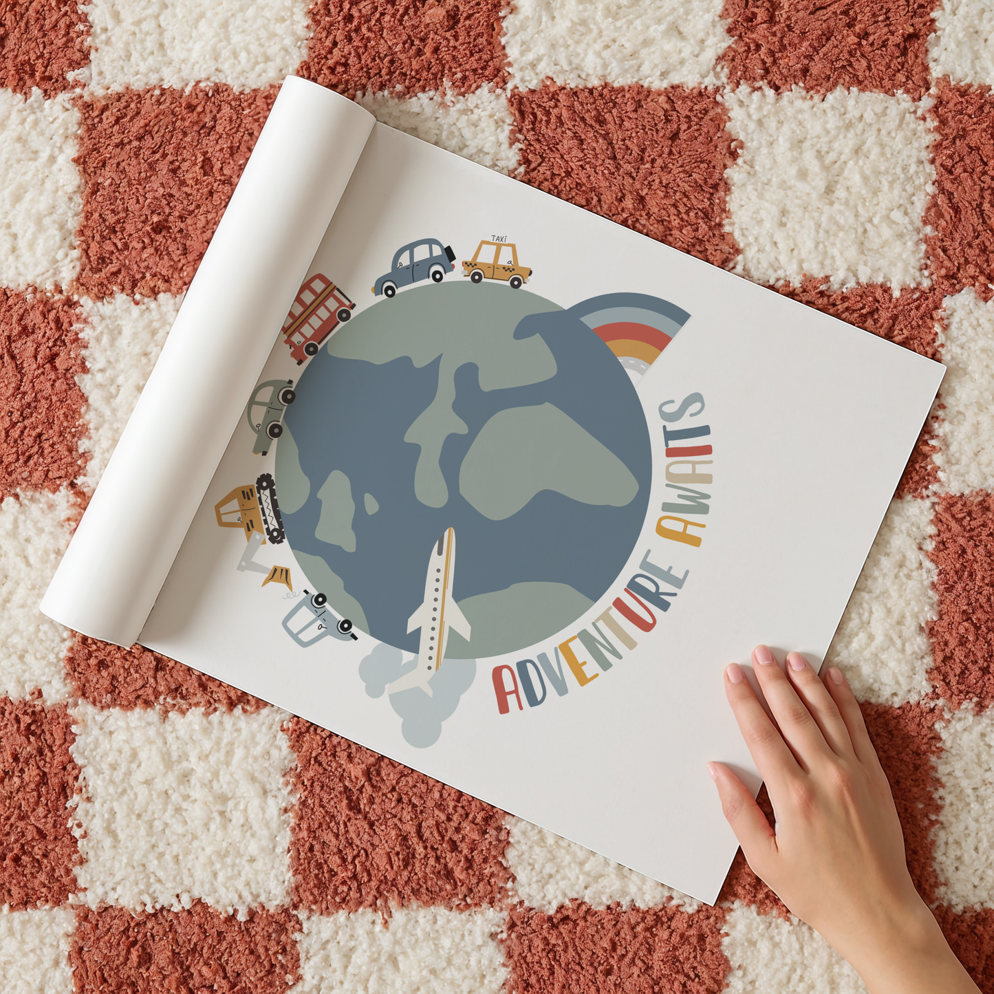 "Adventure Awaits" Transport Earth Print
