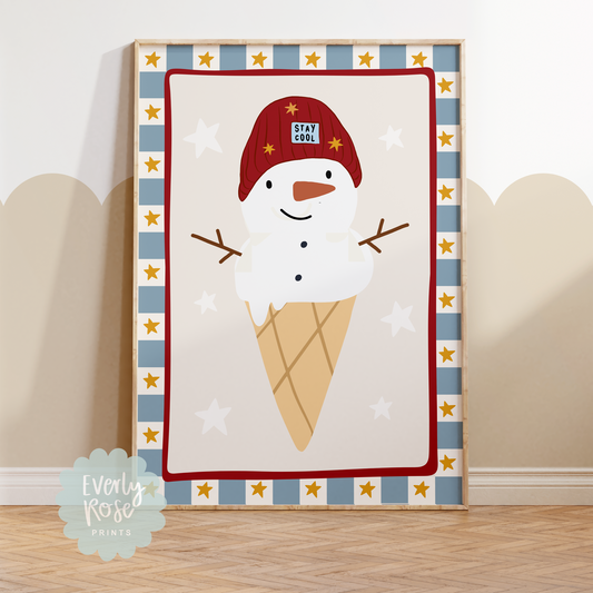 Stay Cool Christmas Ice Cream Print