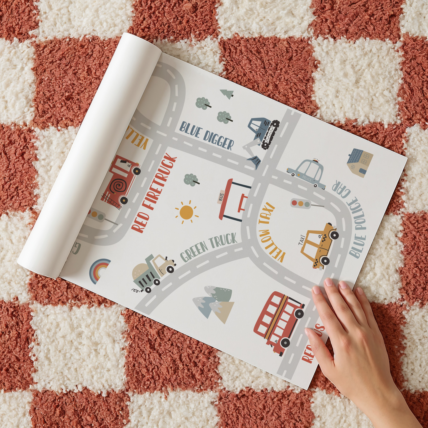 Scandi Map Transport Print