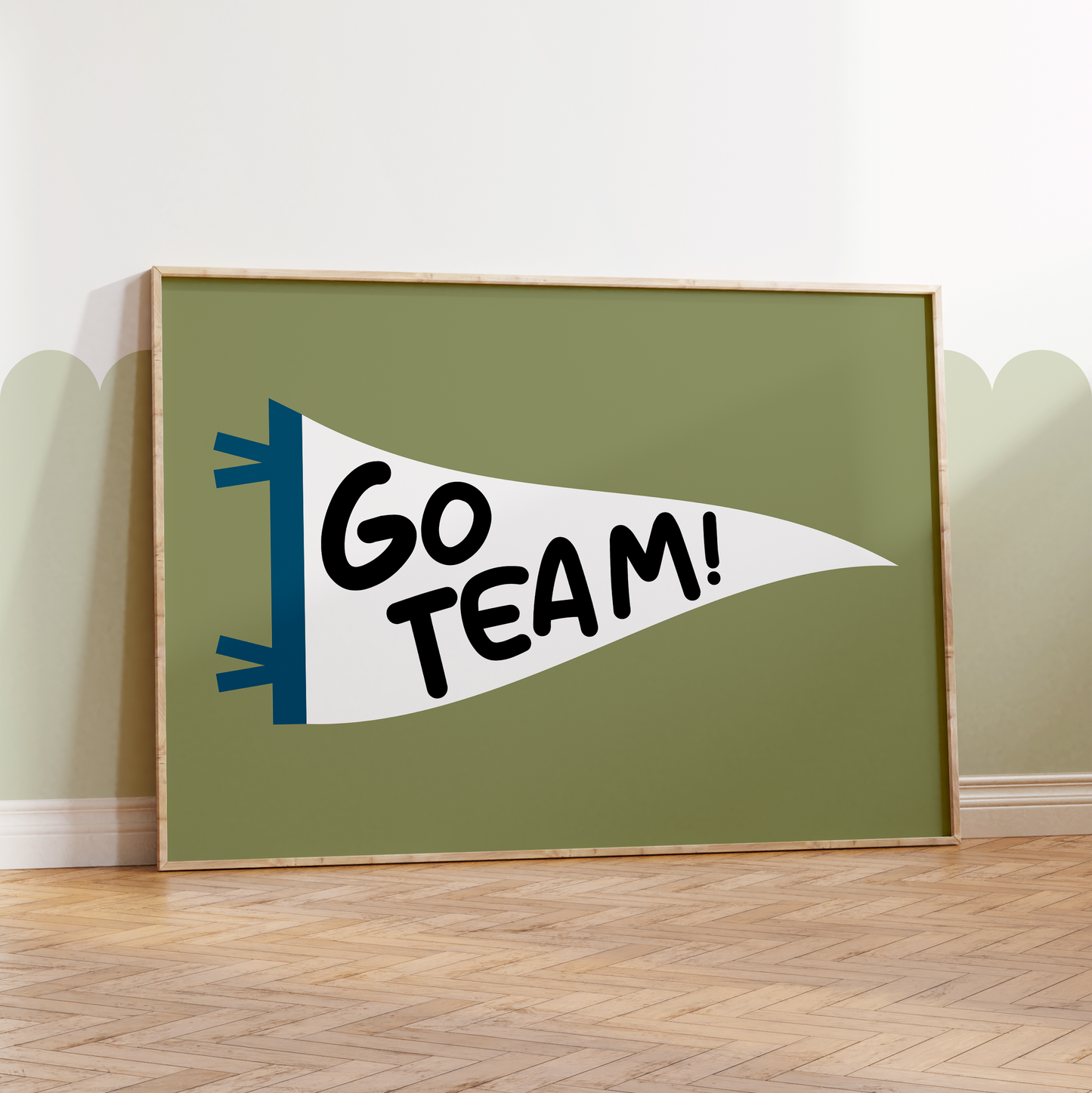 Football "Go Team" Pennant Flag Print