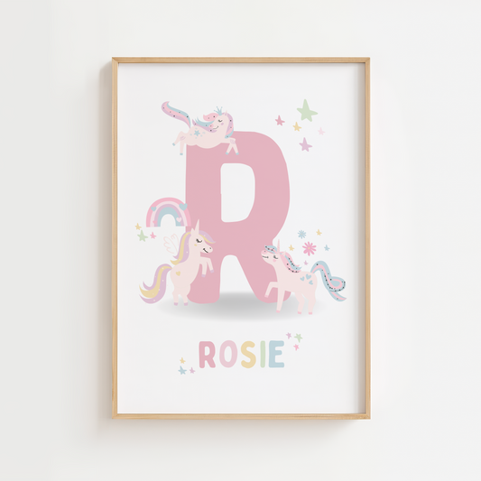 Personalised Pastel Unicorn Print