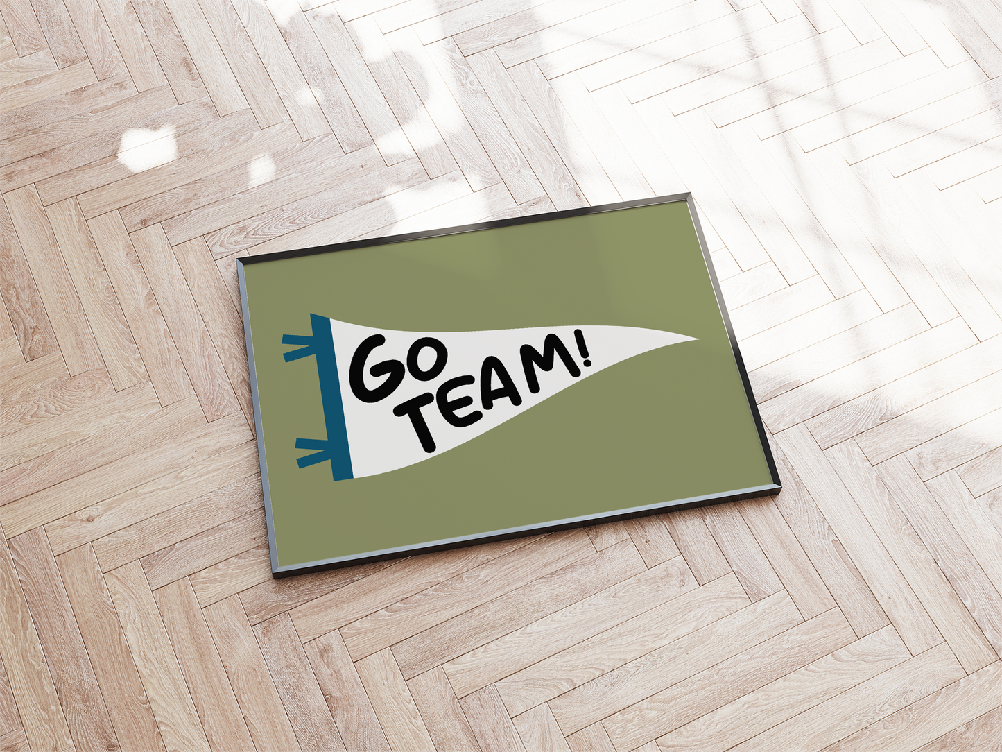 Football "Go Team" Pennant Flag Print