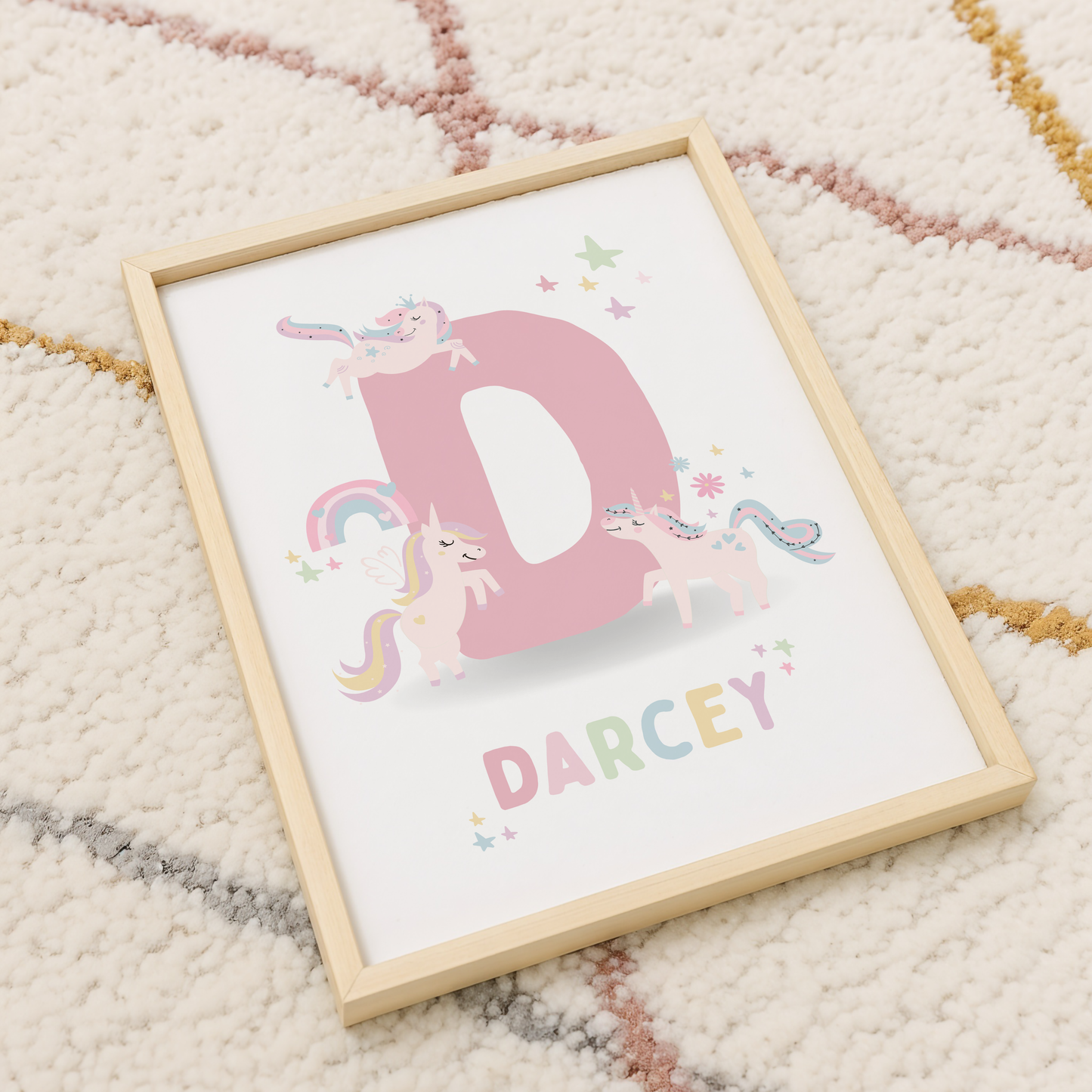 Personalised Pastel Unicorn Print