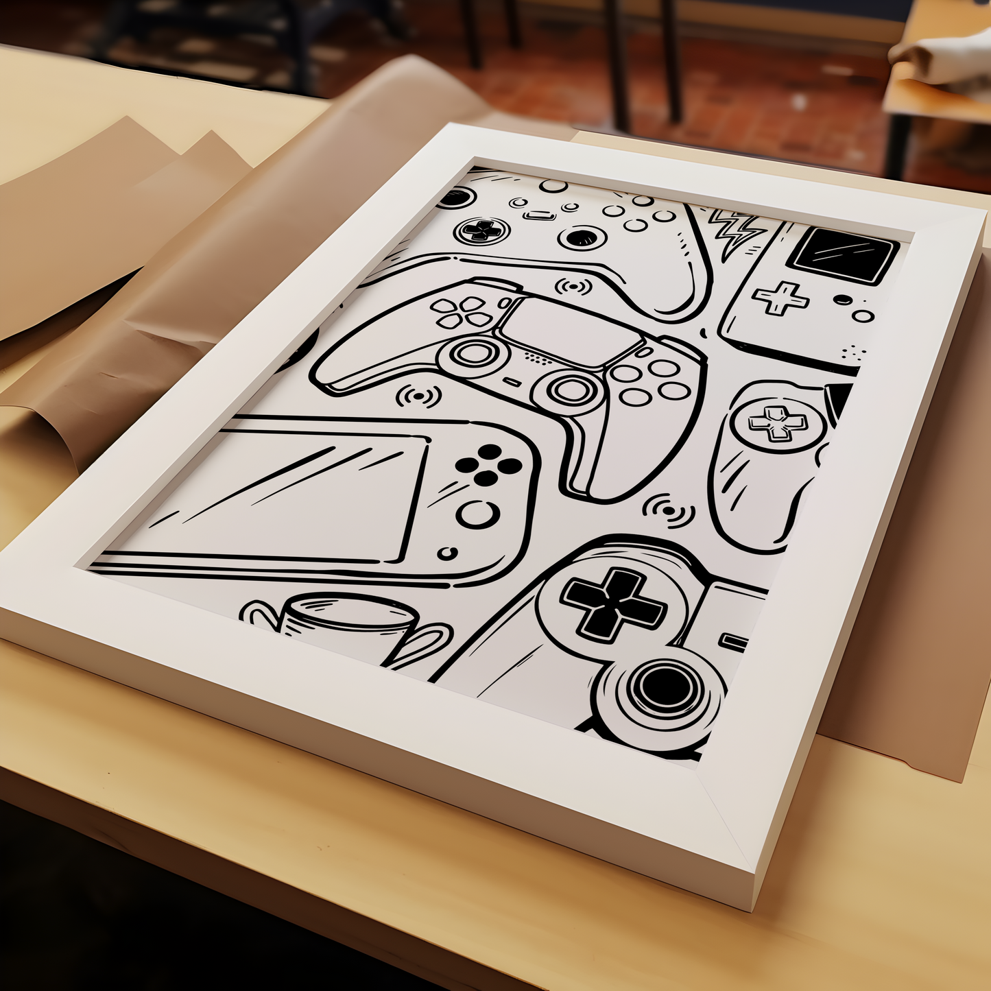 Gaming Doodle Print