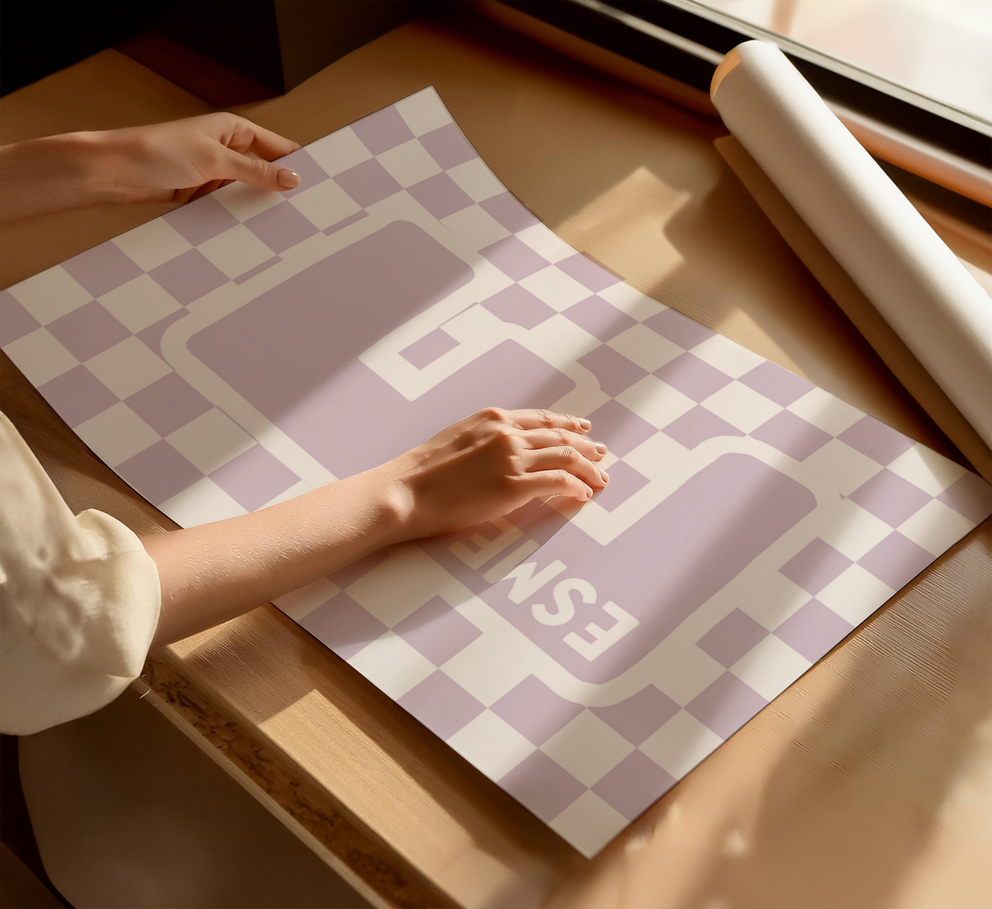 Personalised Checkerboard Initial Print