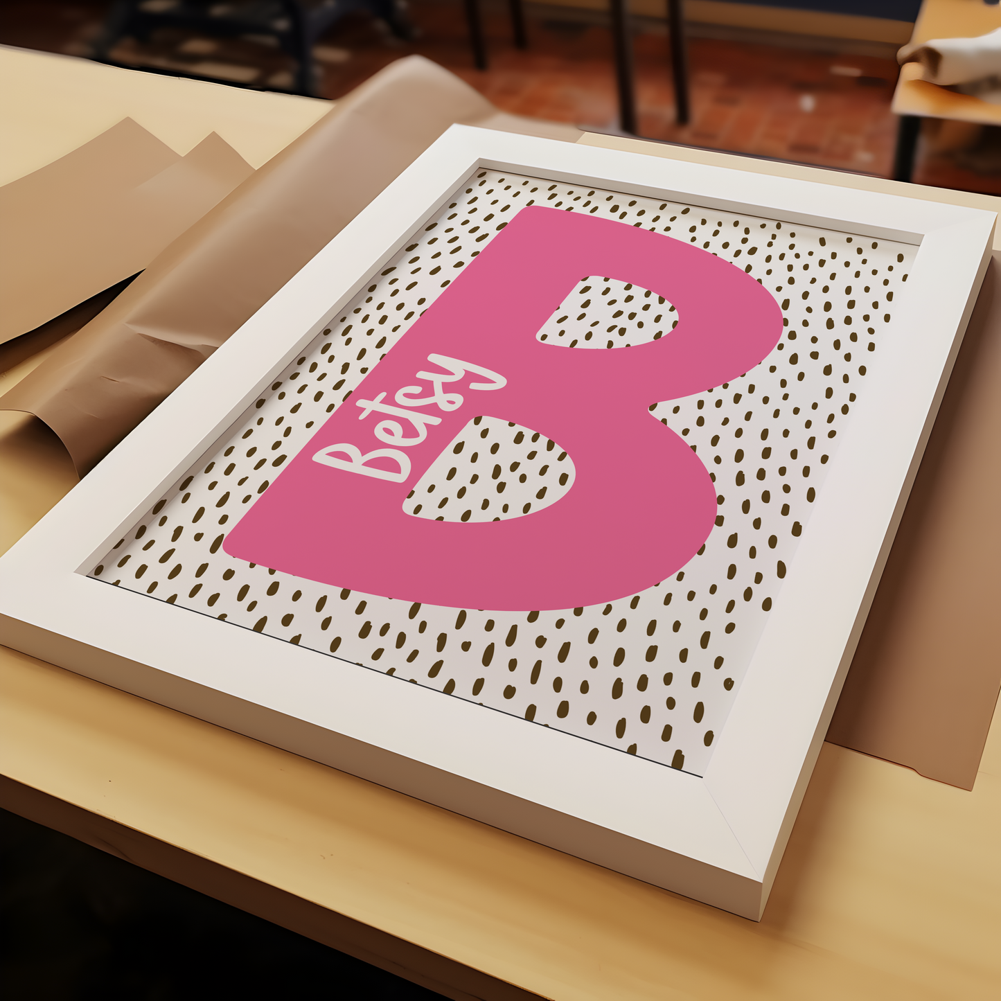 Personalised Dash Background Initial Print