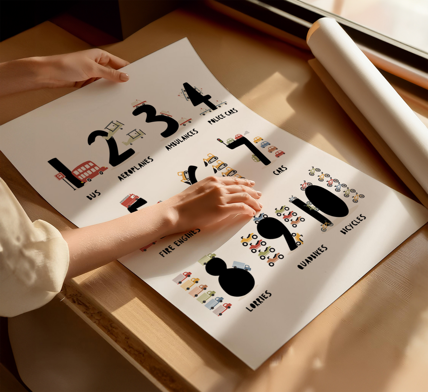 Counting Transport Alphabet Print