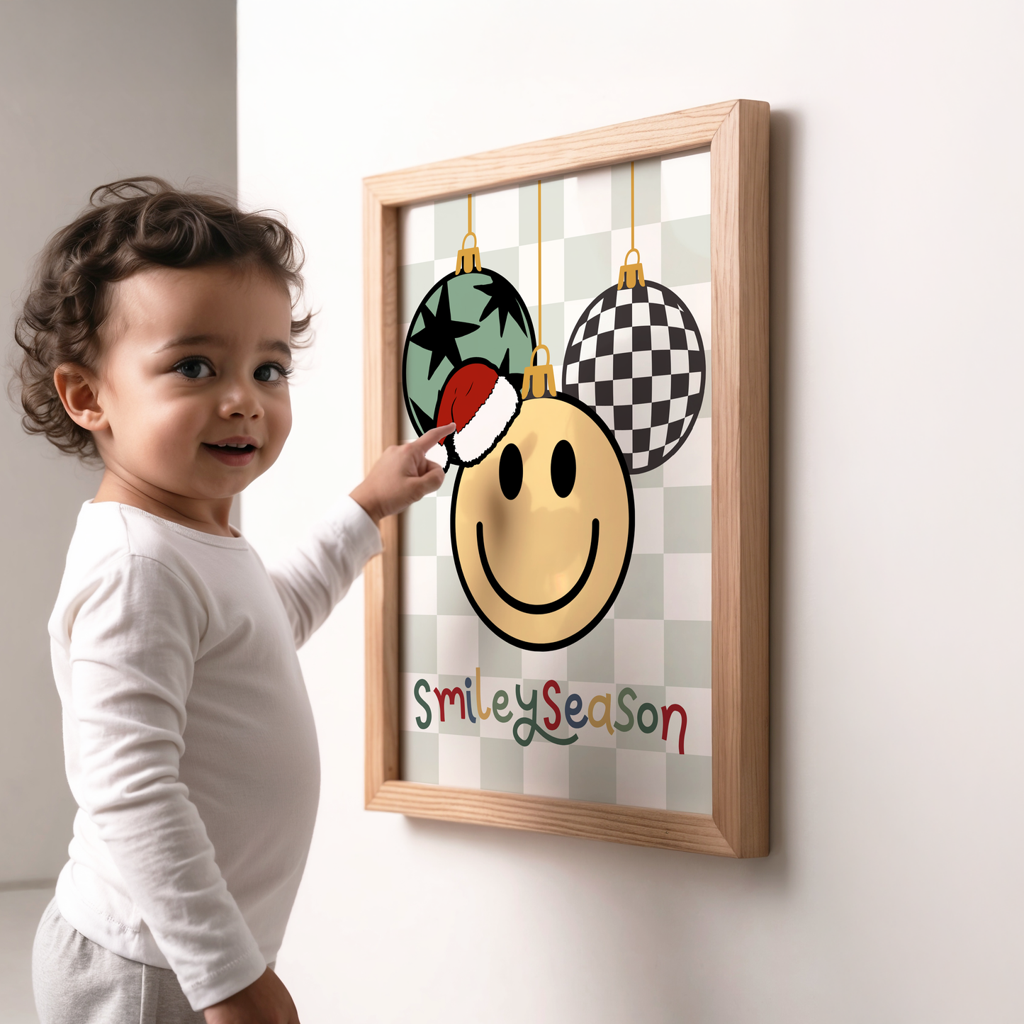 Cool Smile Christmas Baubles Print
