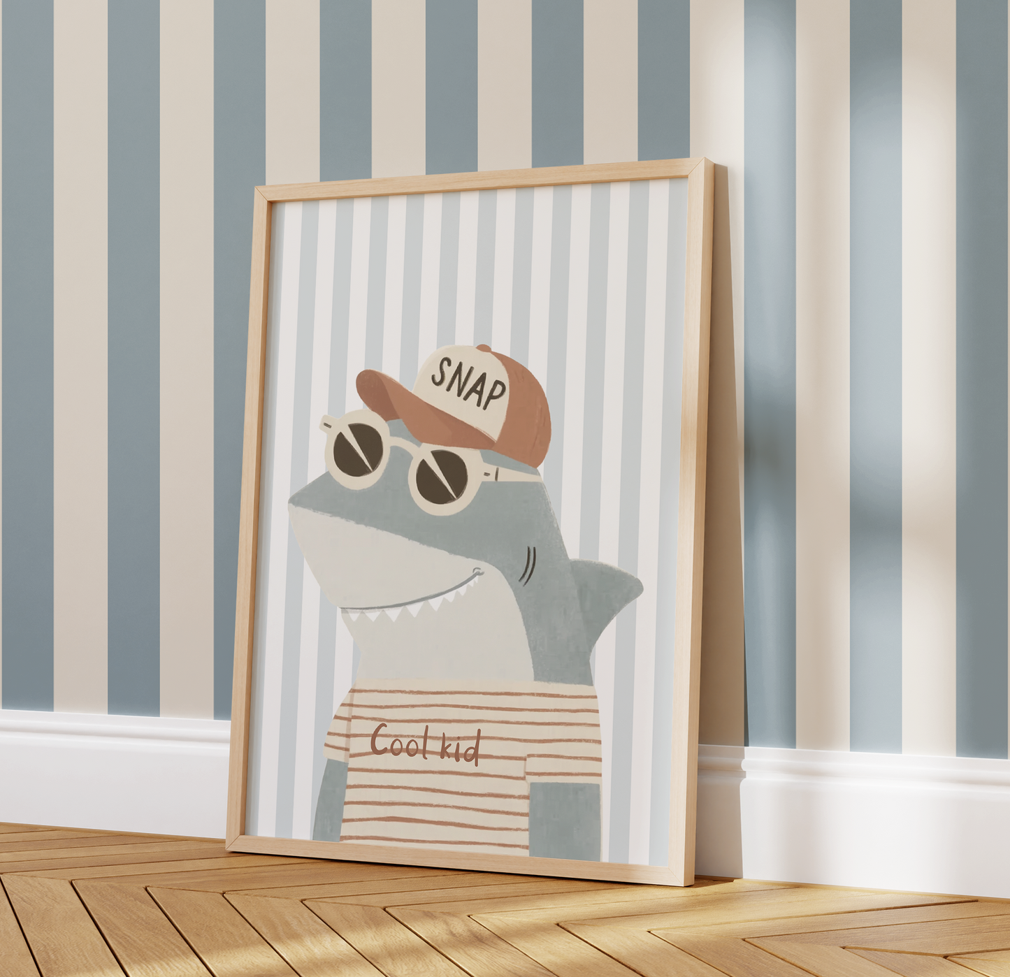 Snap Cool Kid Shark Print