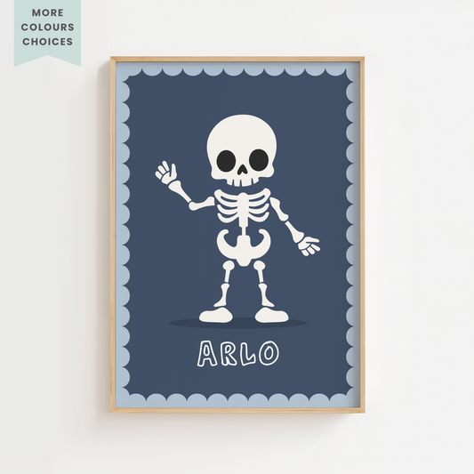Personalised Skeleton Print Halloween Print