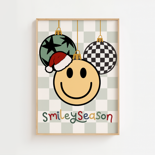 Cool Smile Christmas Baubles Print