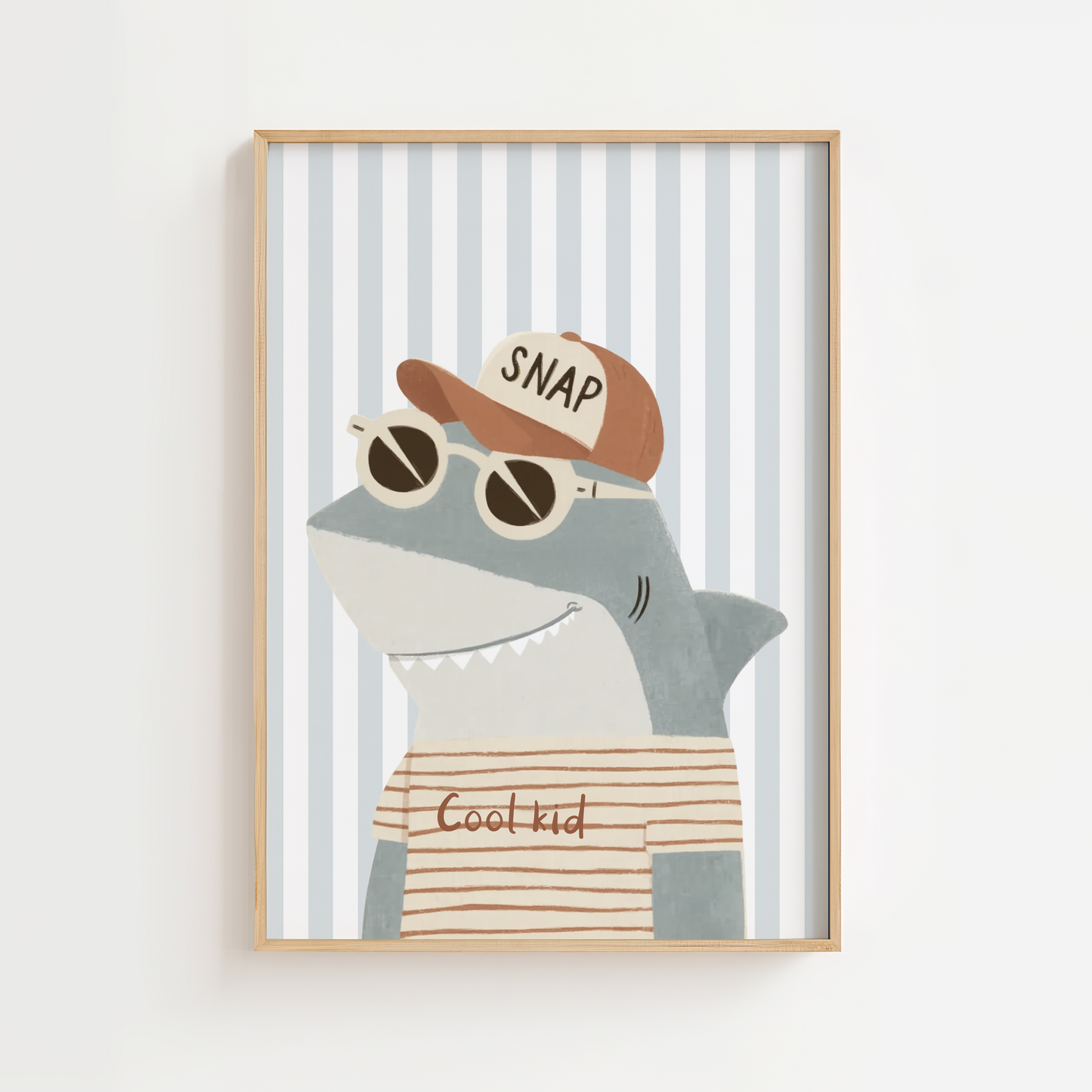 Snap Cool Kid Shark Print