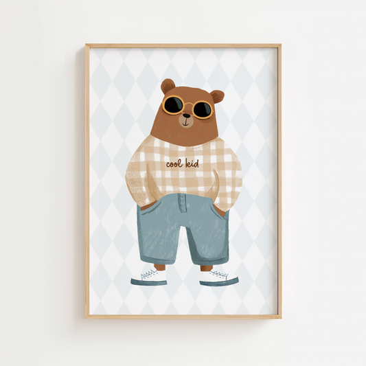 "Cool Kid" Bear Print