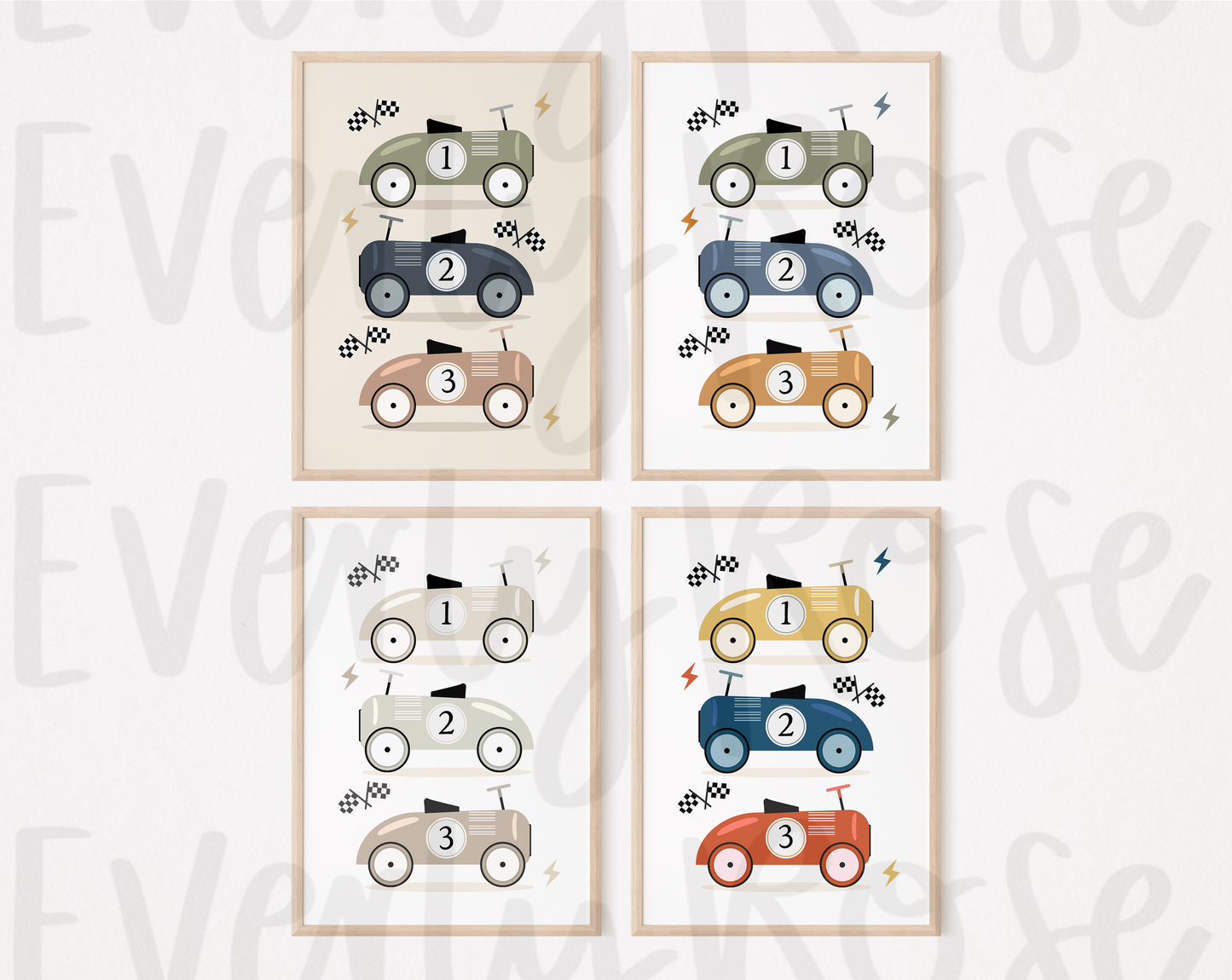 Race Car Trio Print