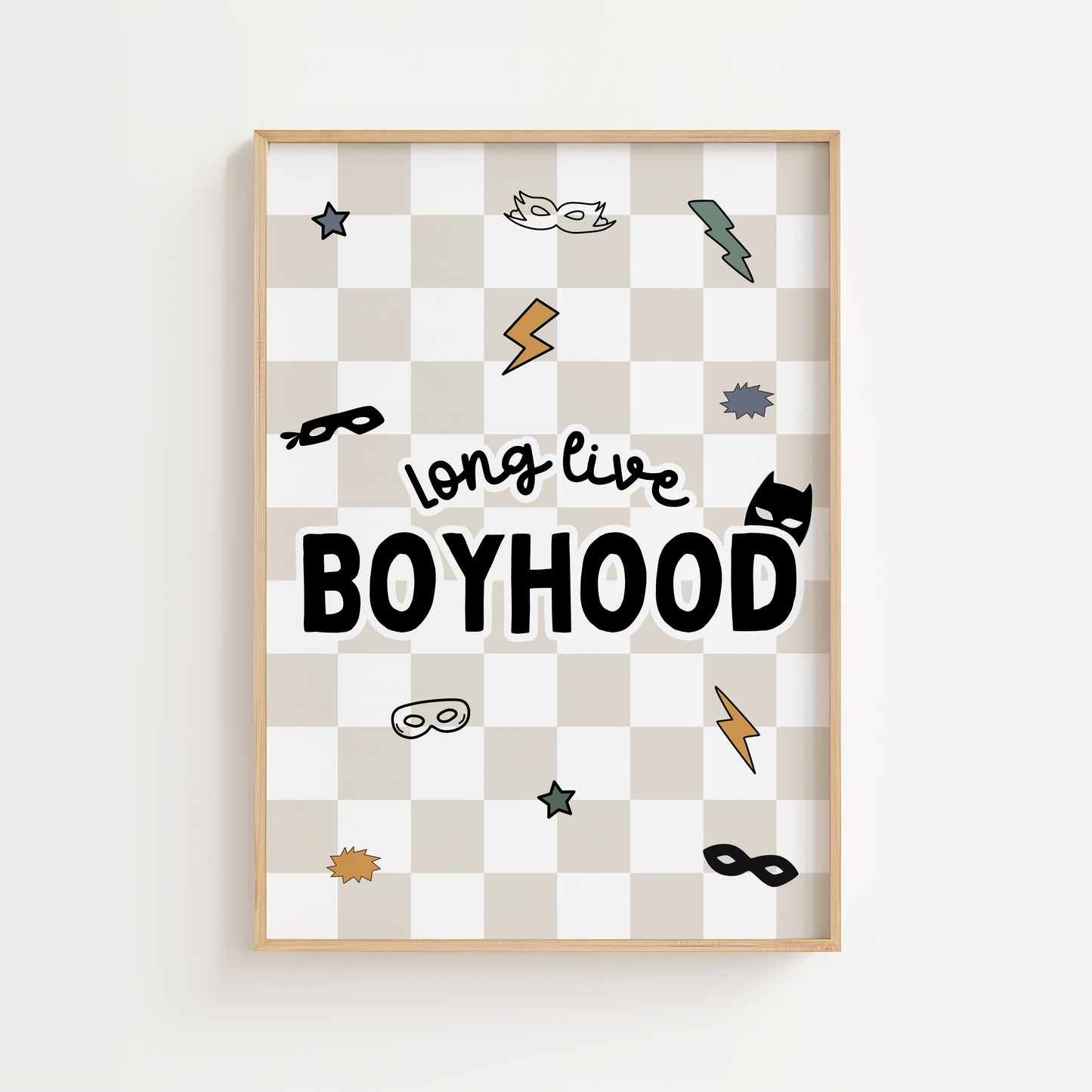 Long Live Boyhood Superhero Print