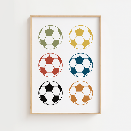 Colourful Footballs Print
