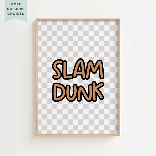 Checkerboard "Slam Dunk" Basketball Print
