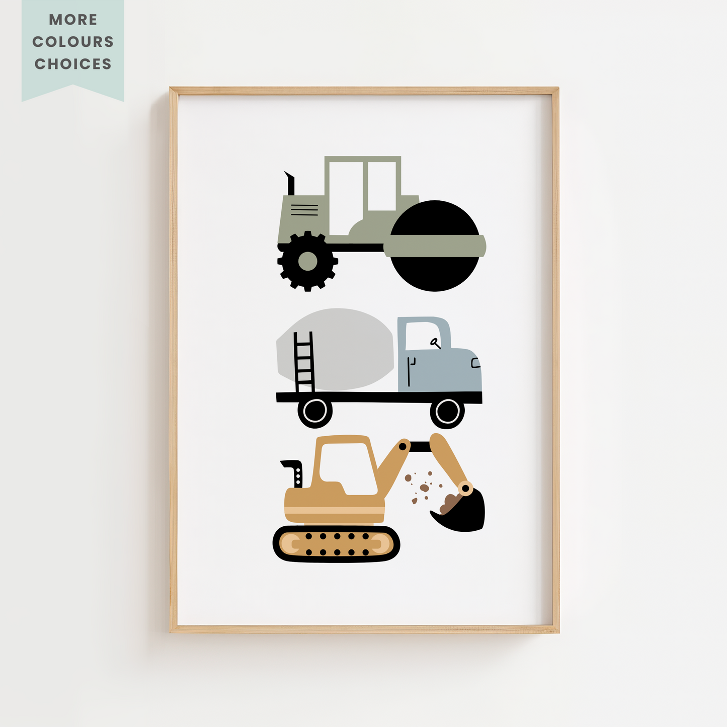 Construction Vehicle Trio Print