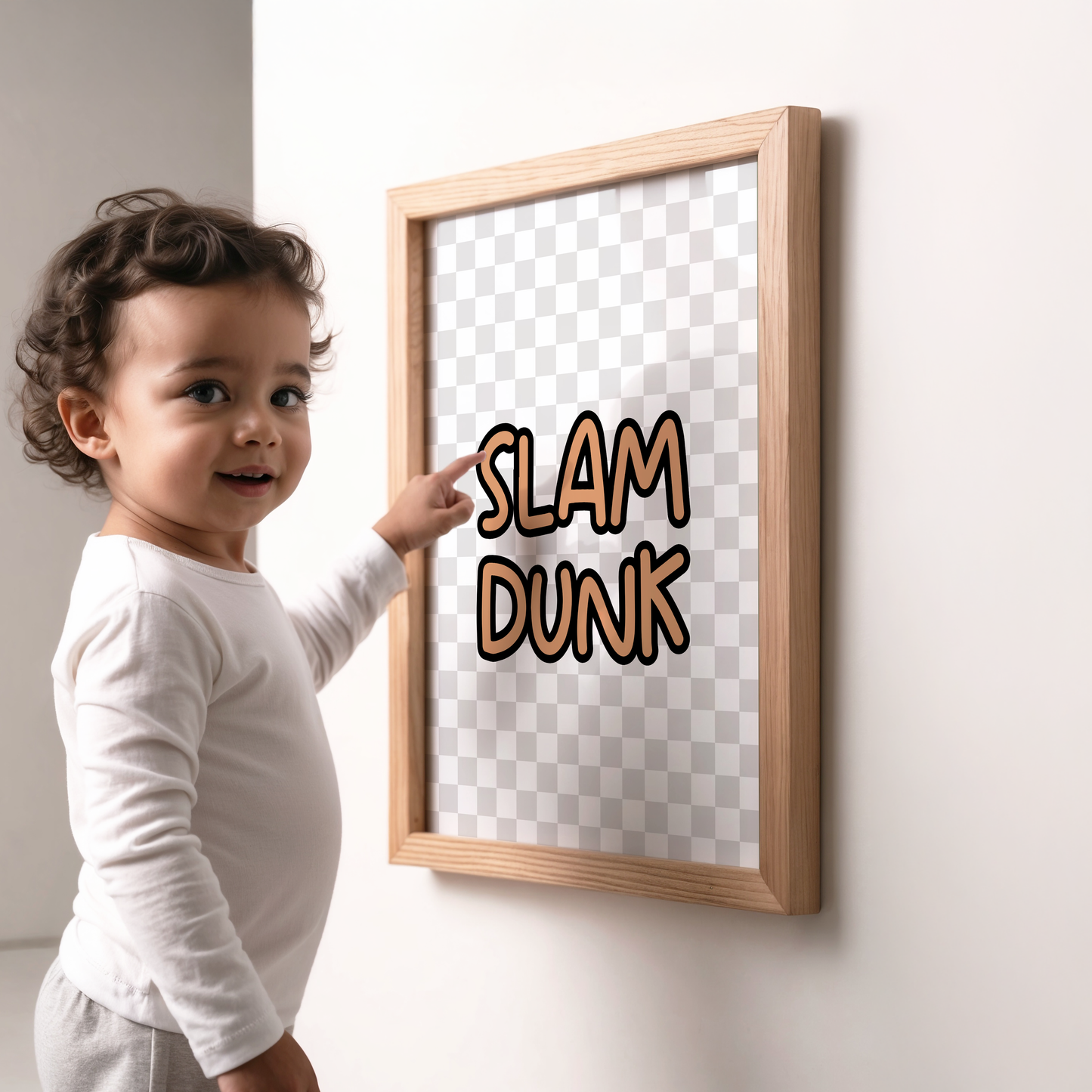 Checkerboard "Slam Dunk" Basketball Print