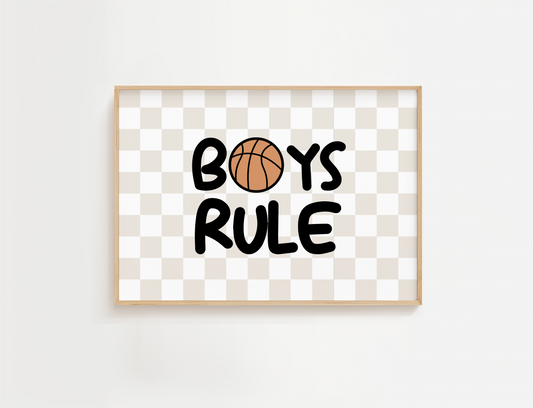 "Boys Rule" Basketball Print