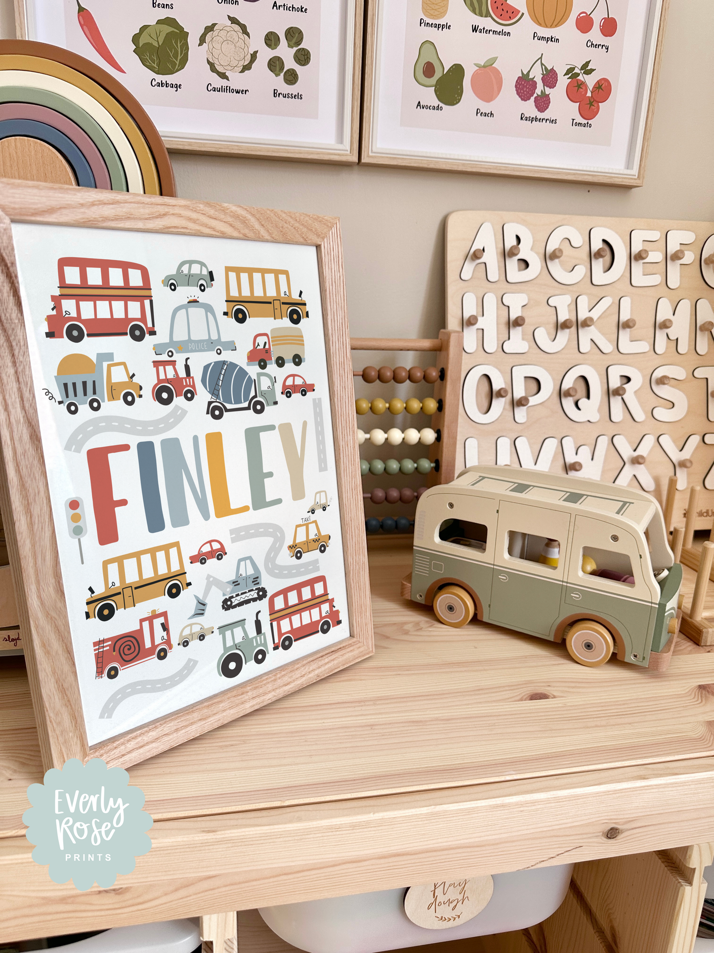 Personalised Scandi Transport Print