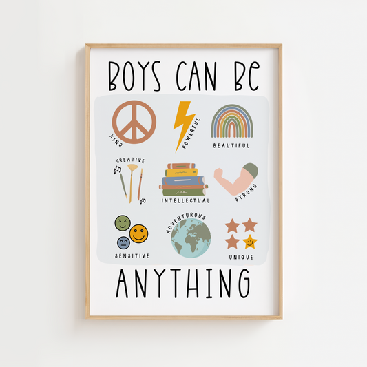 "Boys Can Be Anything" Print - Customise Wording